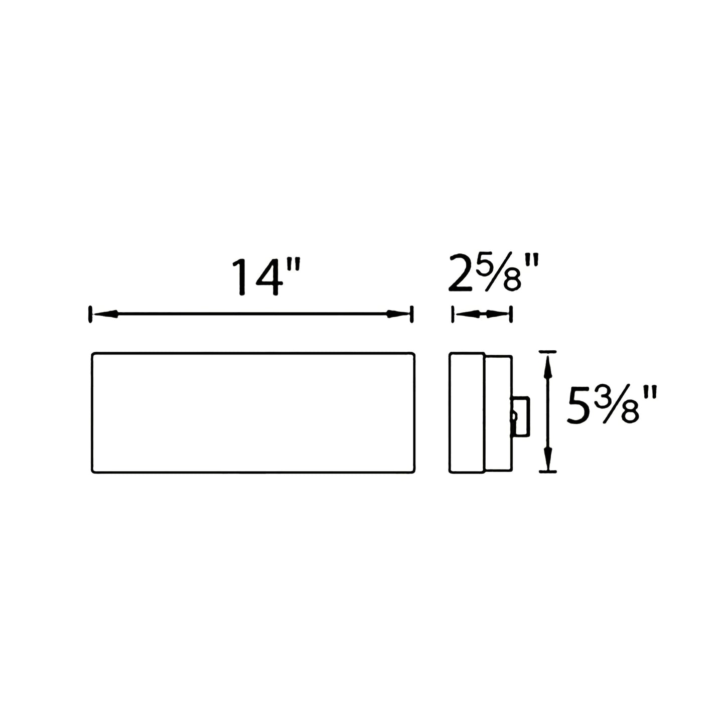 Dice LED Rectangular Flush Mount Ceiling Light - line drawing.
