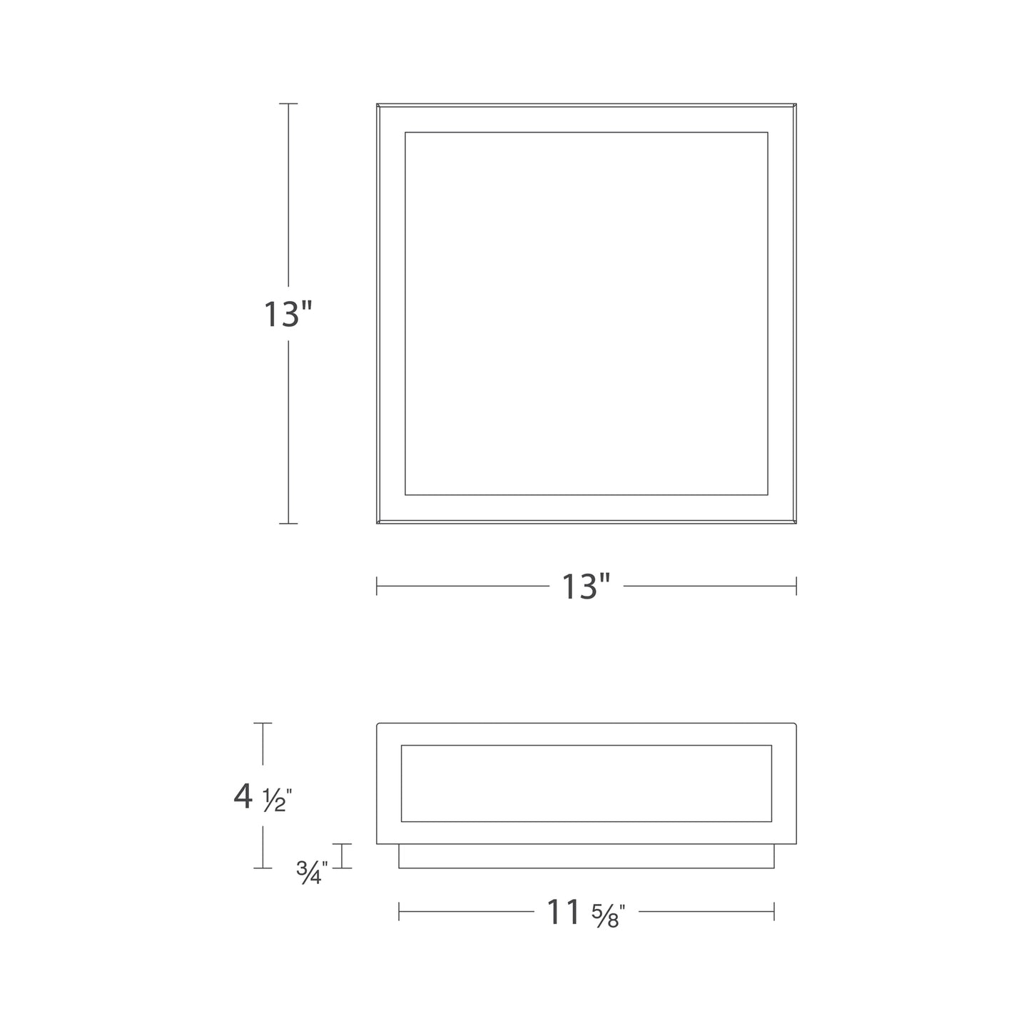 Hawthorne Outdoor LED Flush Mount Light - line drawing.