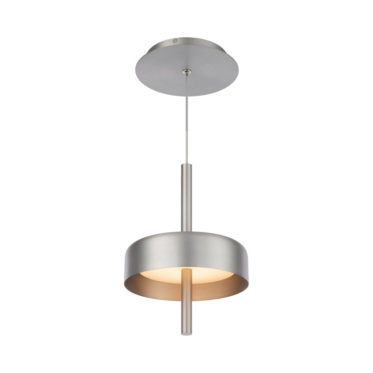 Pierce LED Mini Pendant Light in Brushed Nickel.