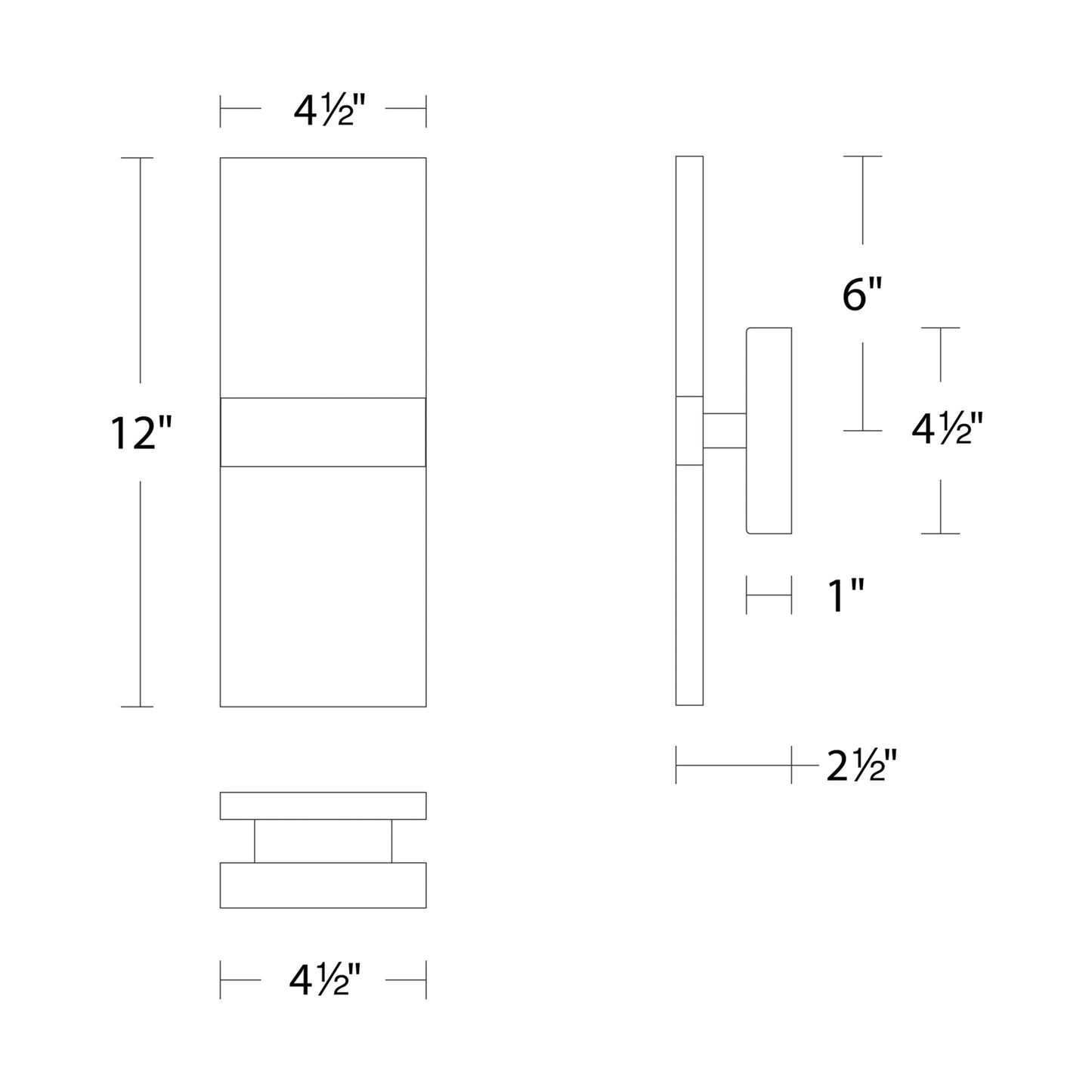 Roland LED Wall Light - line drawing.
