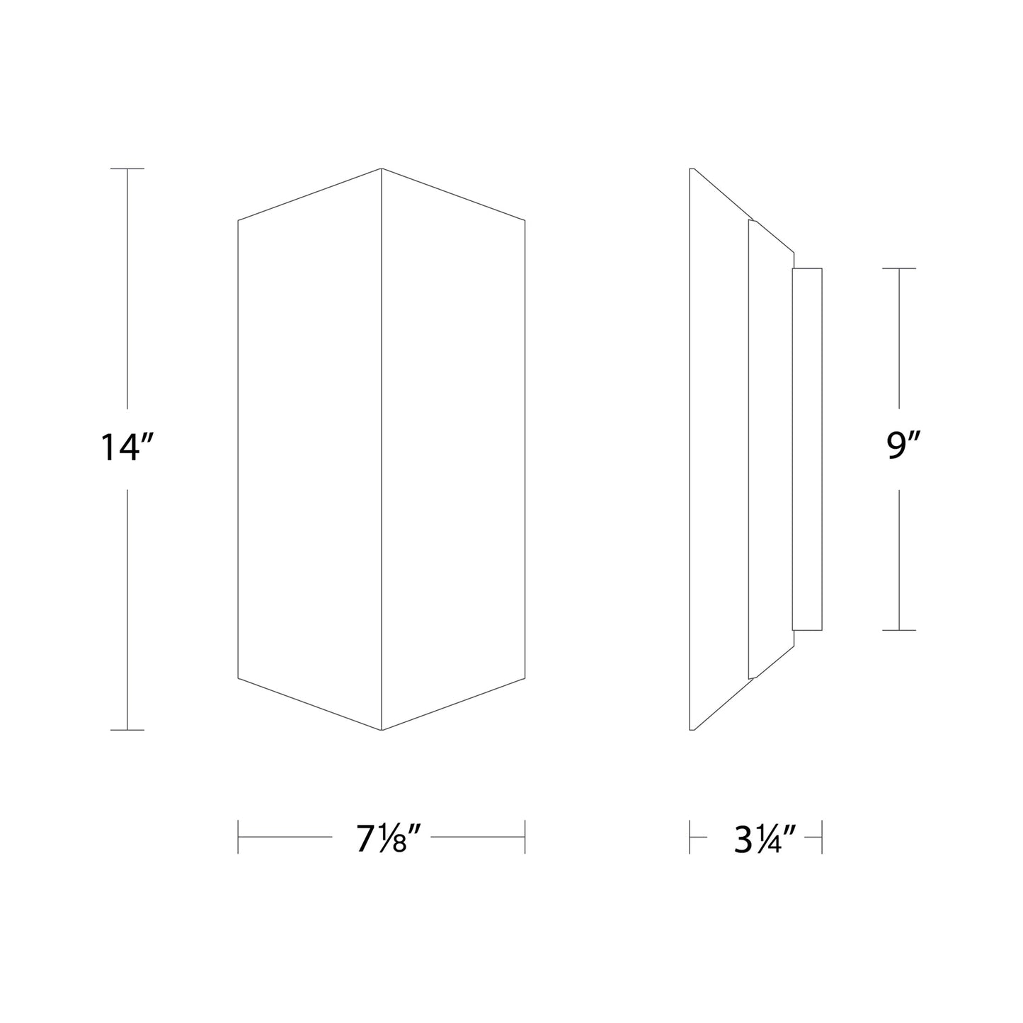 Summit Outdoor LED Wall Light - line drawing.