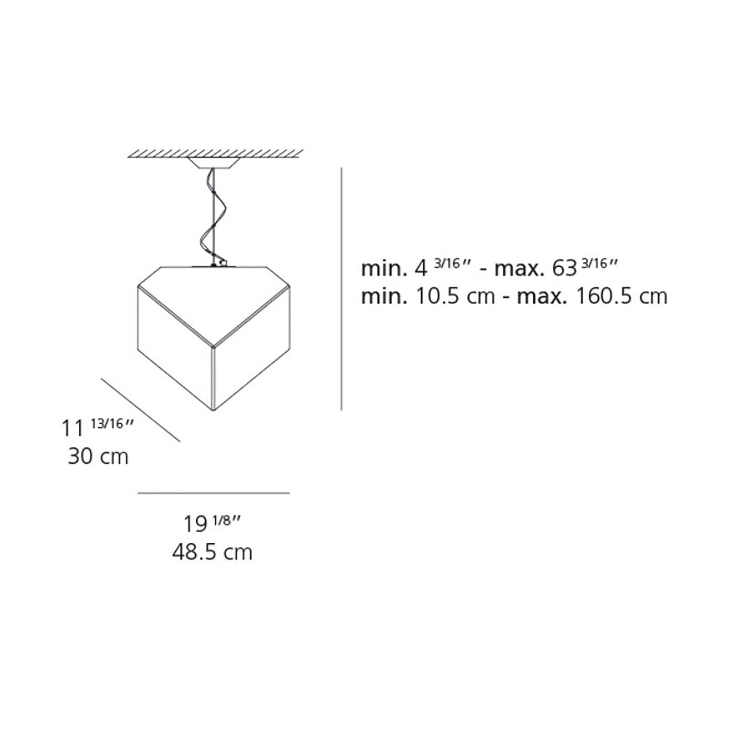 Edge 30 Suspension Light - line drawing.