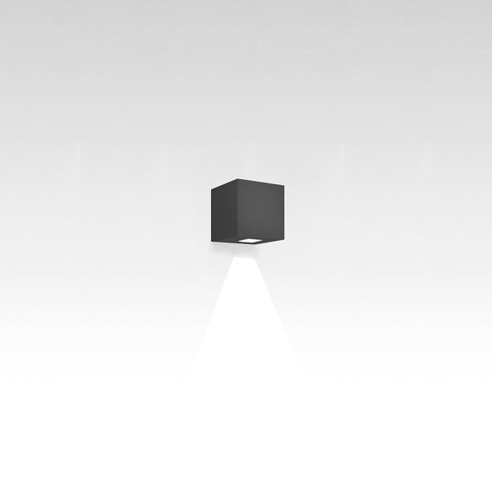 Effetto Square Outdoor LED Wall Light in Anthracite Grey/1 Beam Wide Flood.