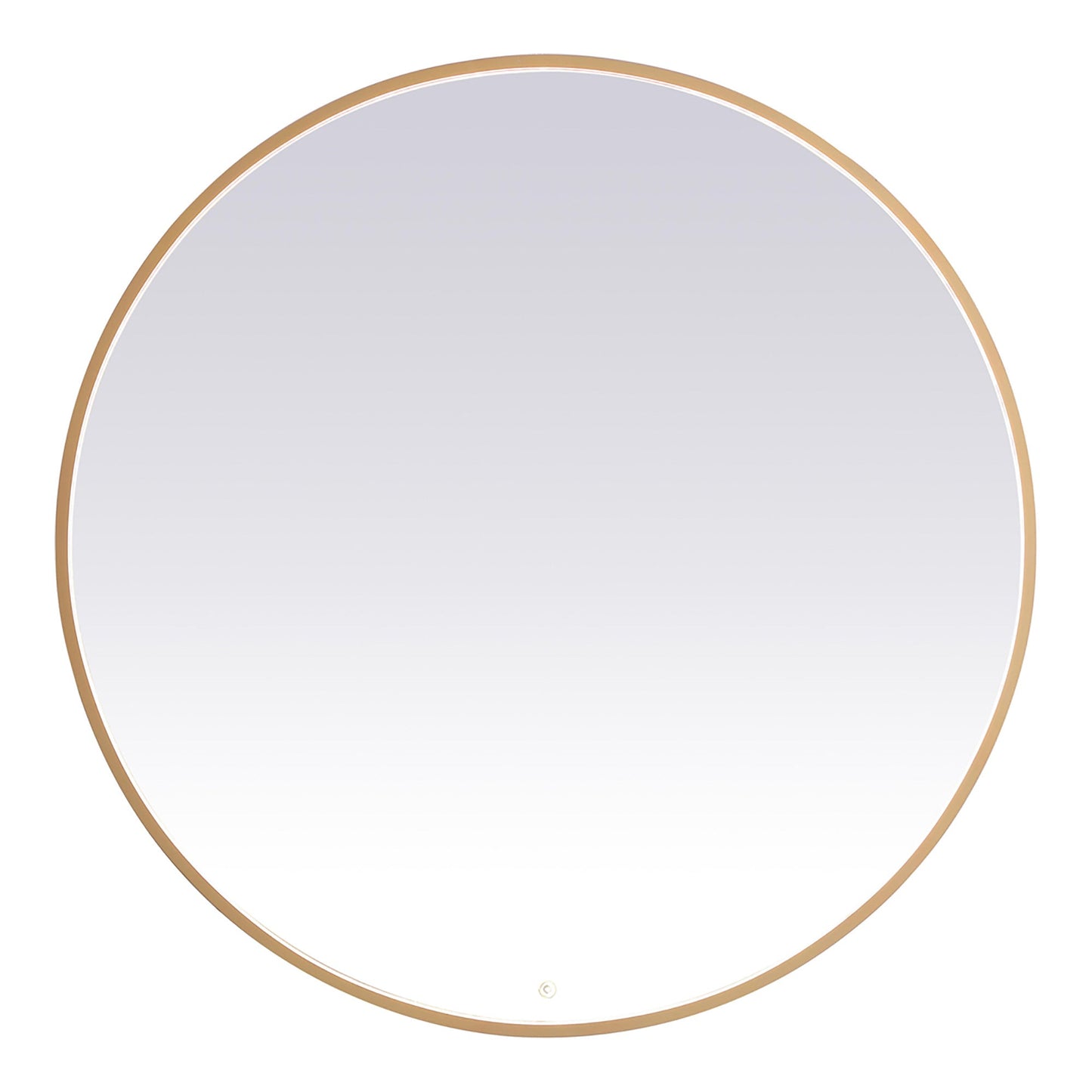 Pier LED Round Mirror Wall Light in Brass (48-Inch Round).