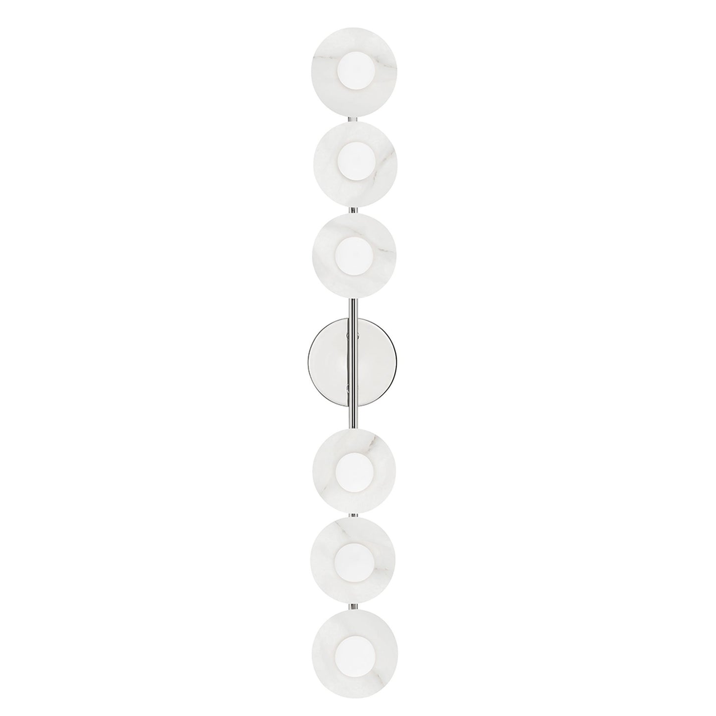 Elmont Bath Vanity Light in 6-Light/Polished Nickel.