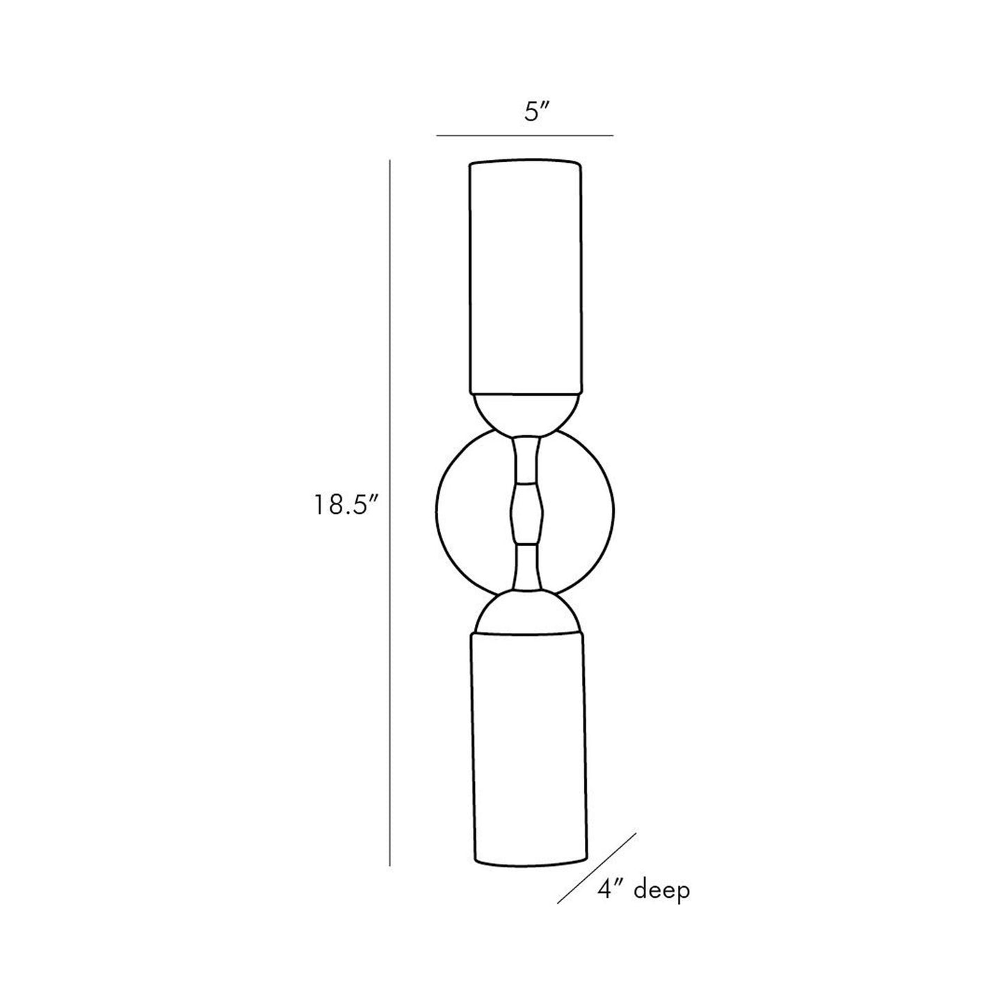 Emmett Wall Light - line drawing.