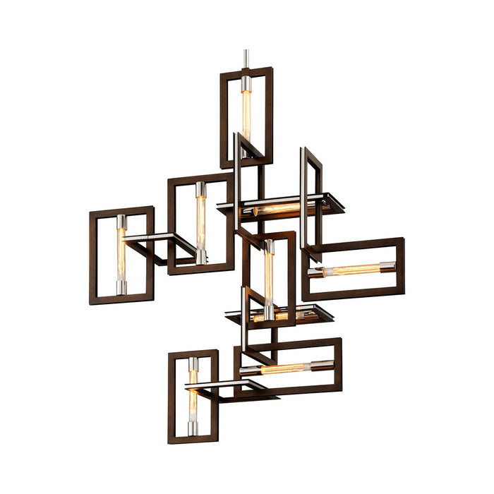 Enigma Pendant Light in Bronze/Polished Stainless (9-Light).