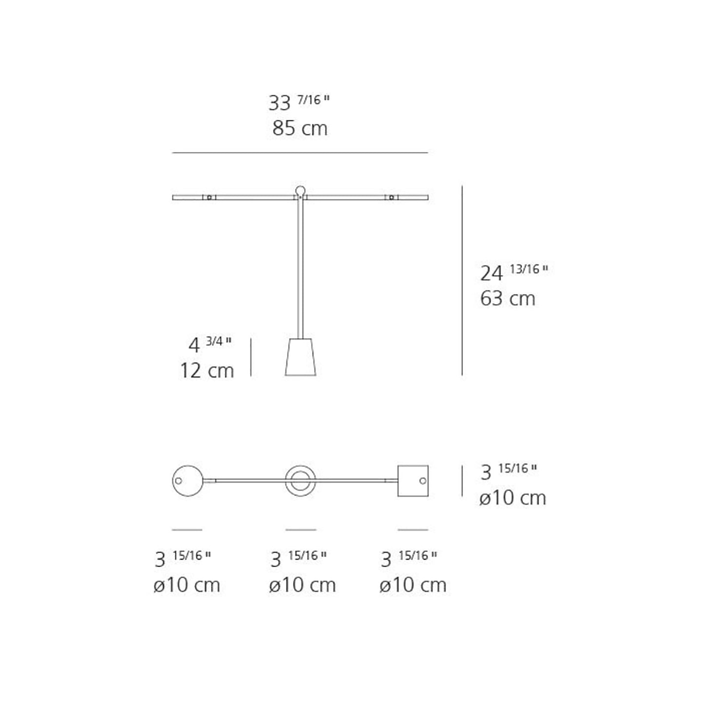 Equilibrist LED Table Lamp - line drawing.