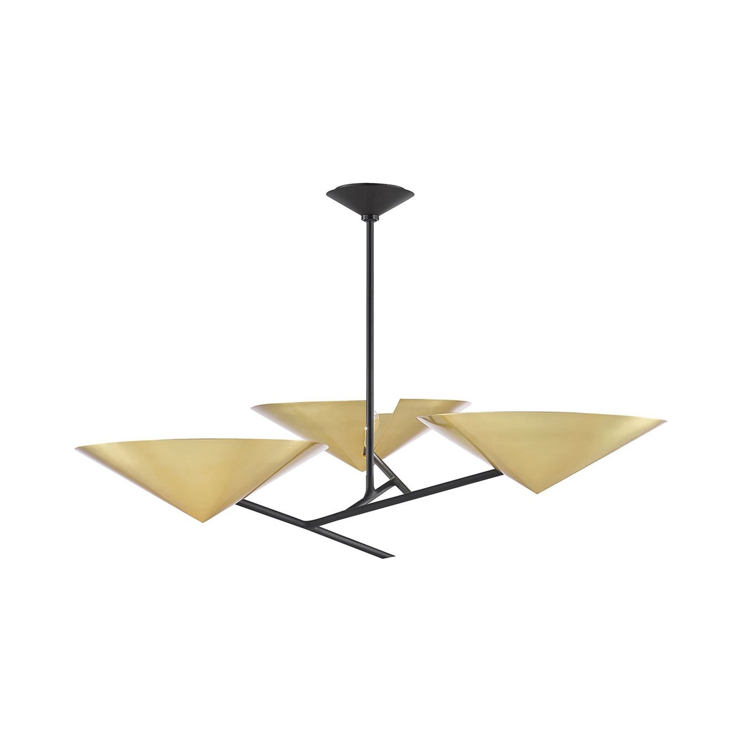 Equilibrium Chandelier in 3-Light/Aged Brass/Black.