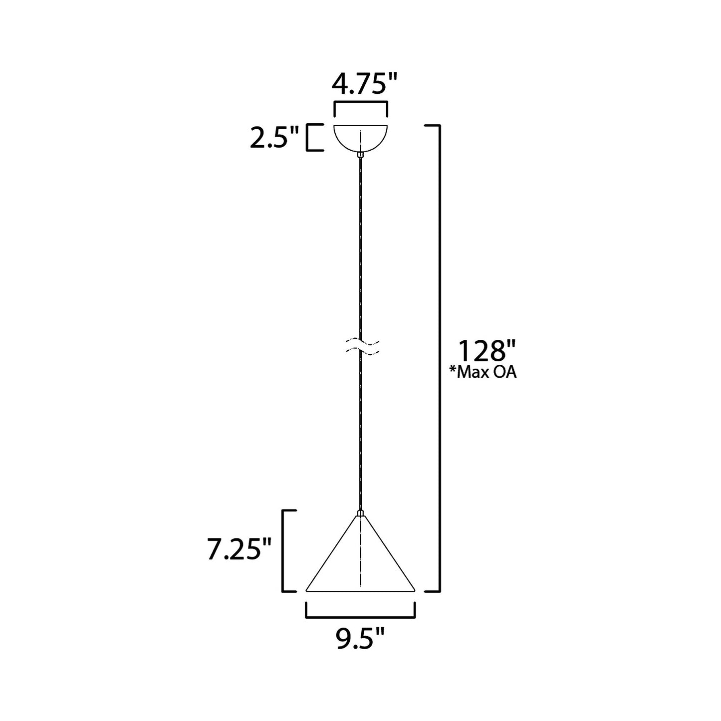 Abyss LED Mini Pendant Light - line drawing.