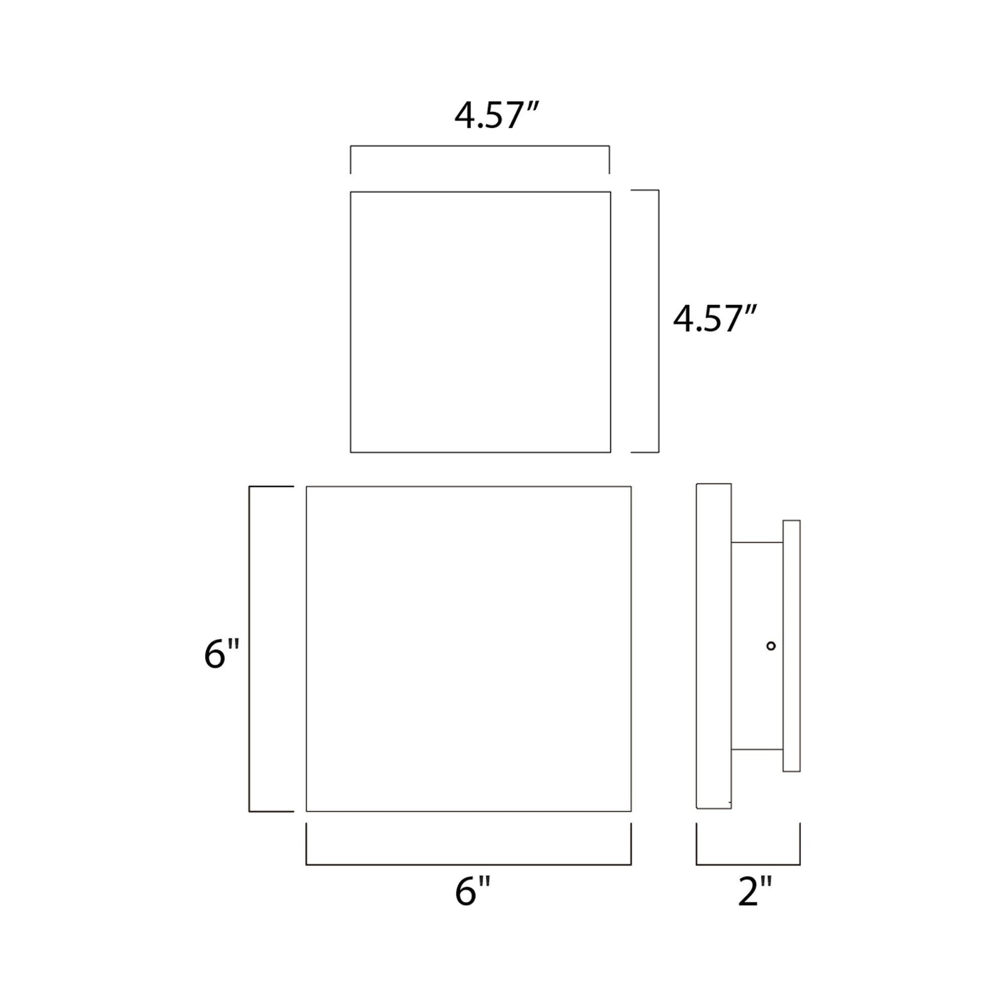 Alumilux Tau Outdoor LED Wall Light - line drawing.
