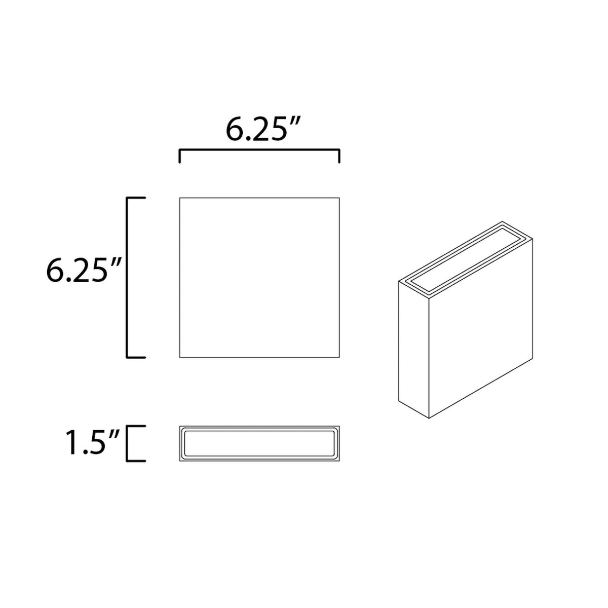 Brik Outdoor LED Wall Light - line drawing.