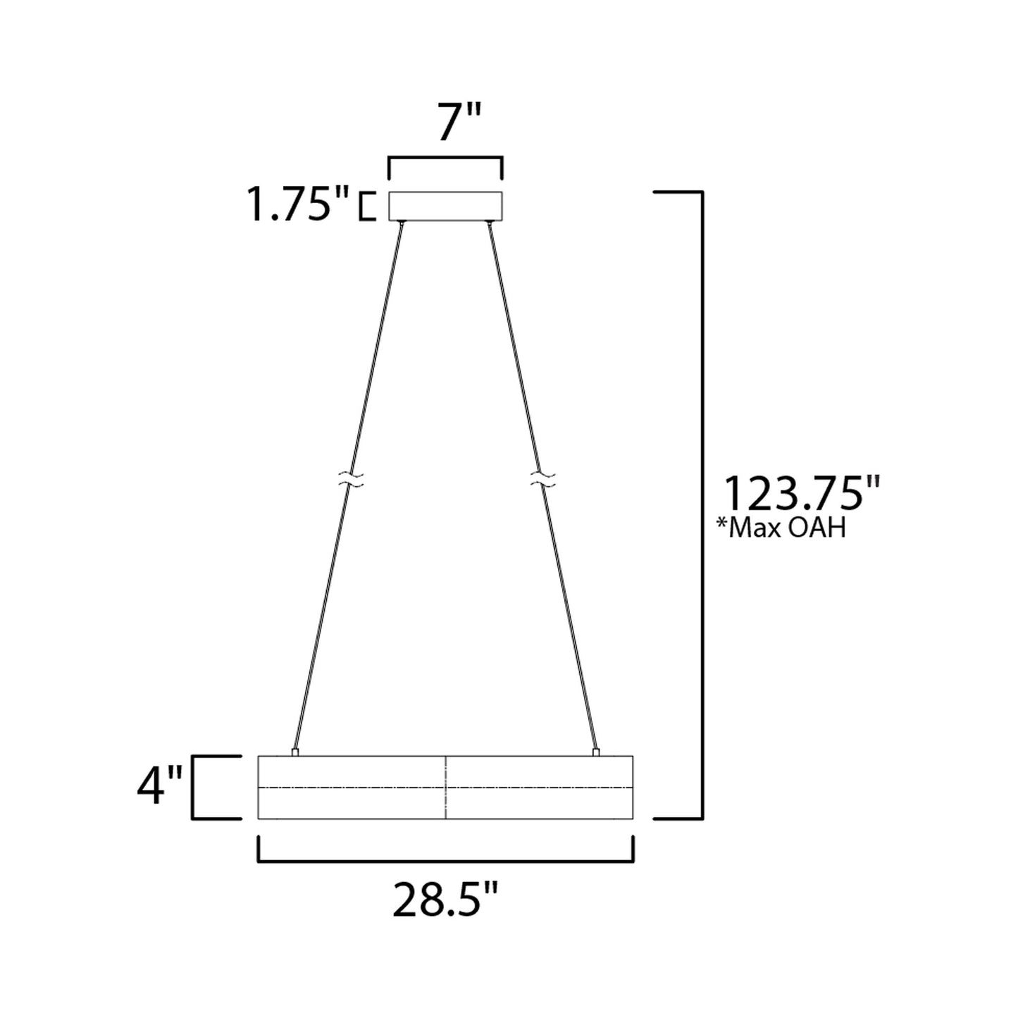 iCorona LED Smart Pendant Light - line drawing.