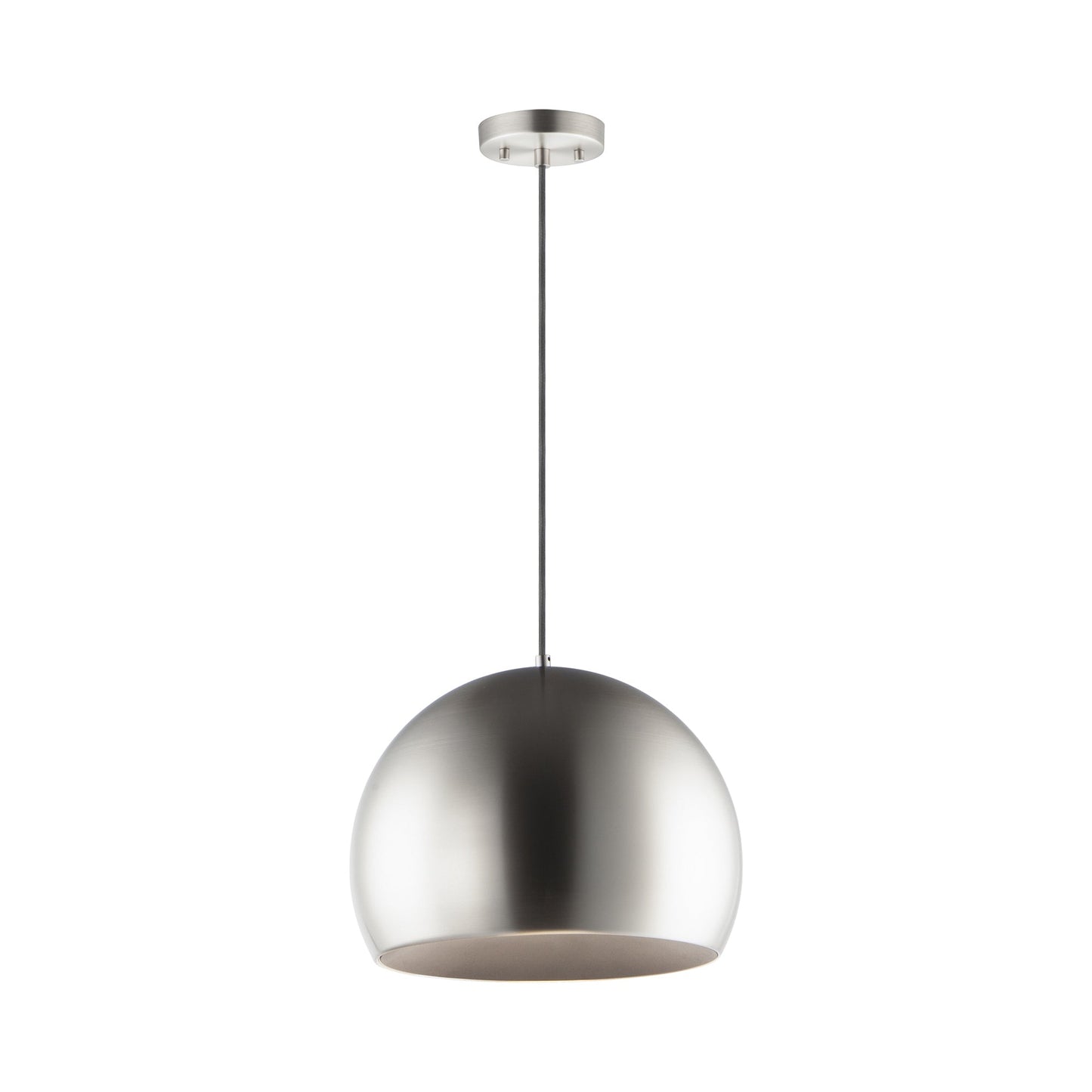 Palla LED Pendant Light in Satin Nickel / Black (Large).