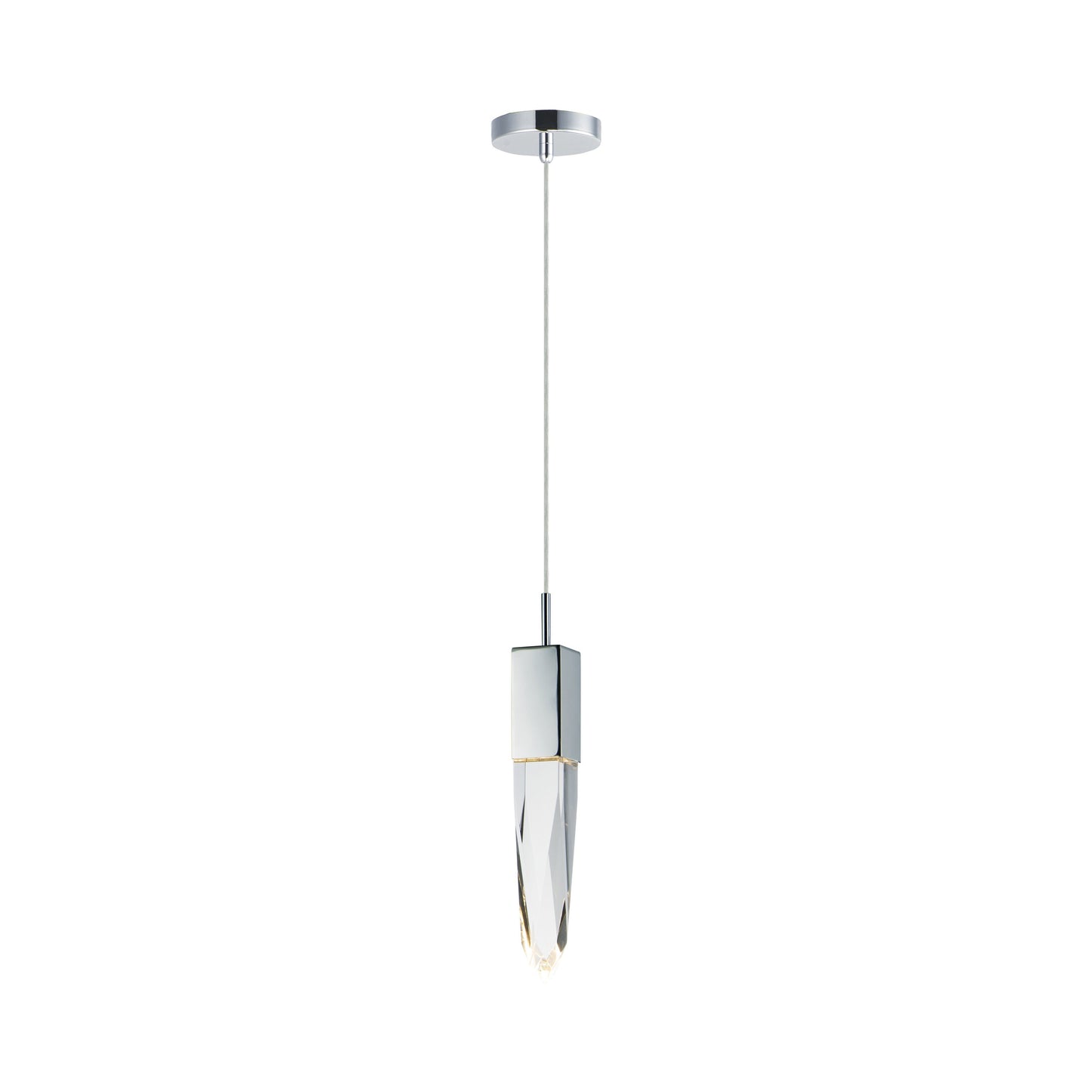 Quartz LED Mini Pendant Light in Polished Chrome.