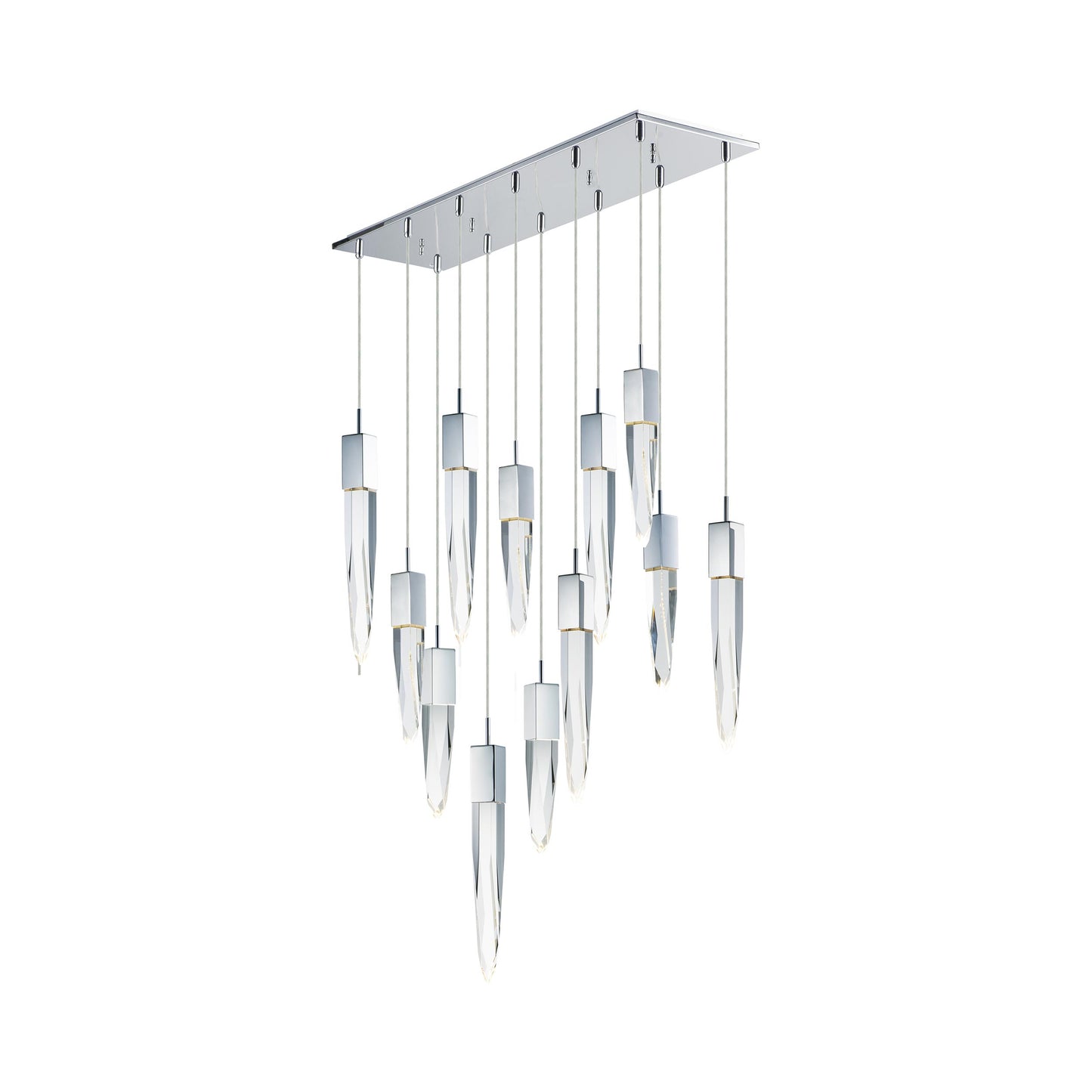 Quartz LED Multi-Light Pendant Light in Black (12-Light).