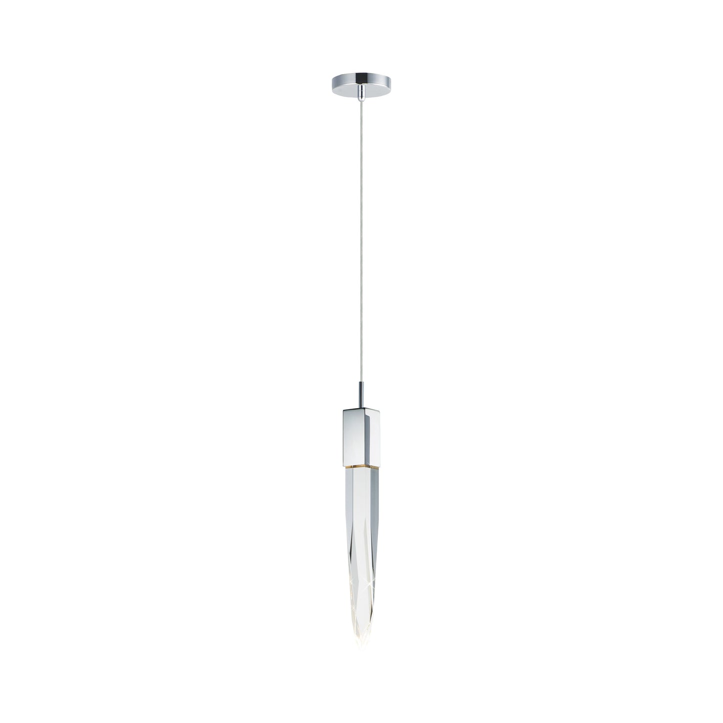 Quartz LED Pendant Light in Polished Chrome.