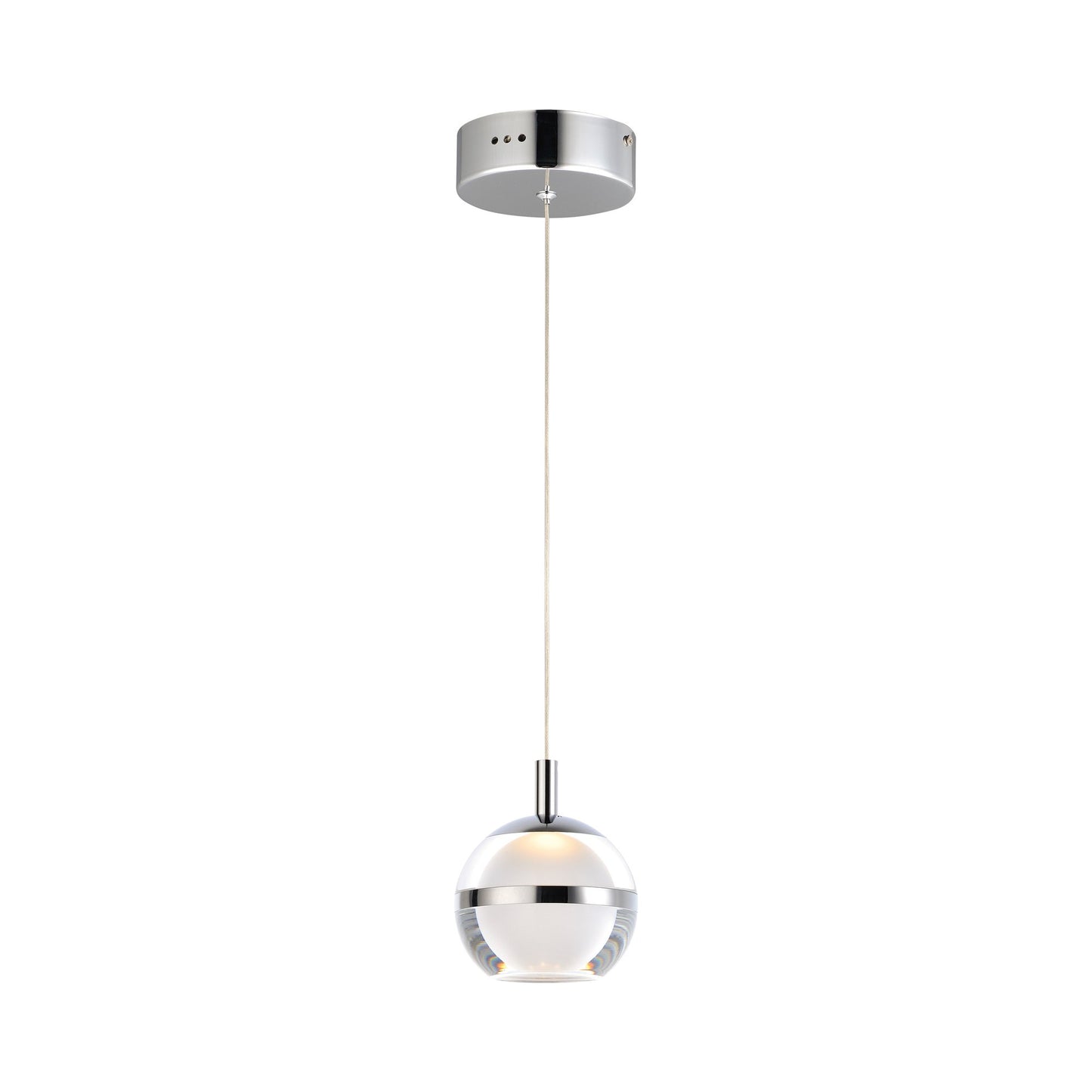 Swank LED Mini Pendant Light in Polished Chrome.