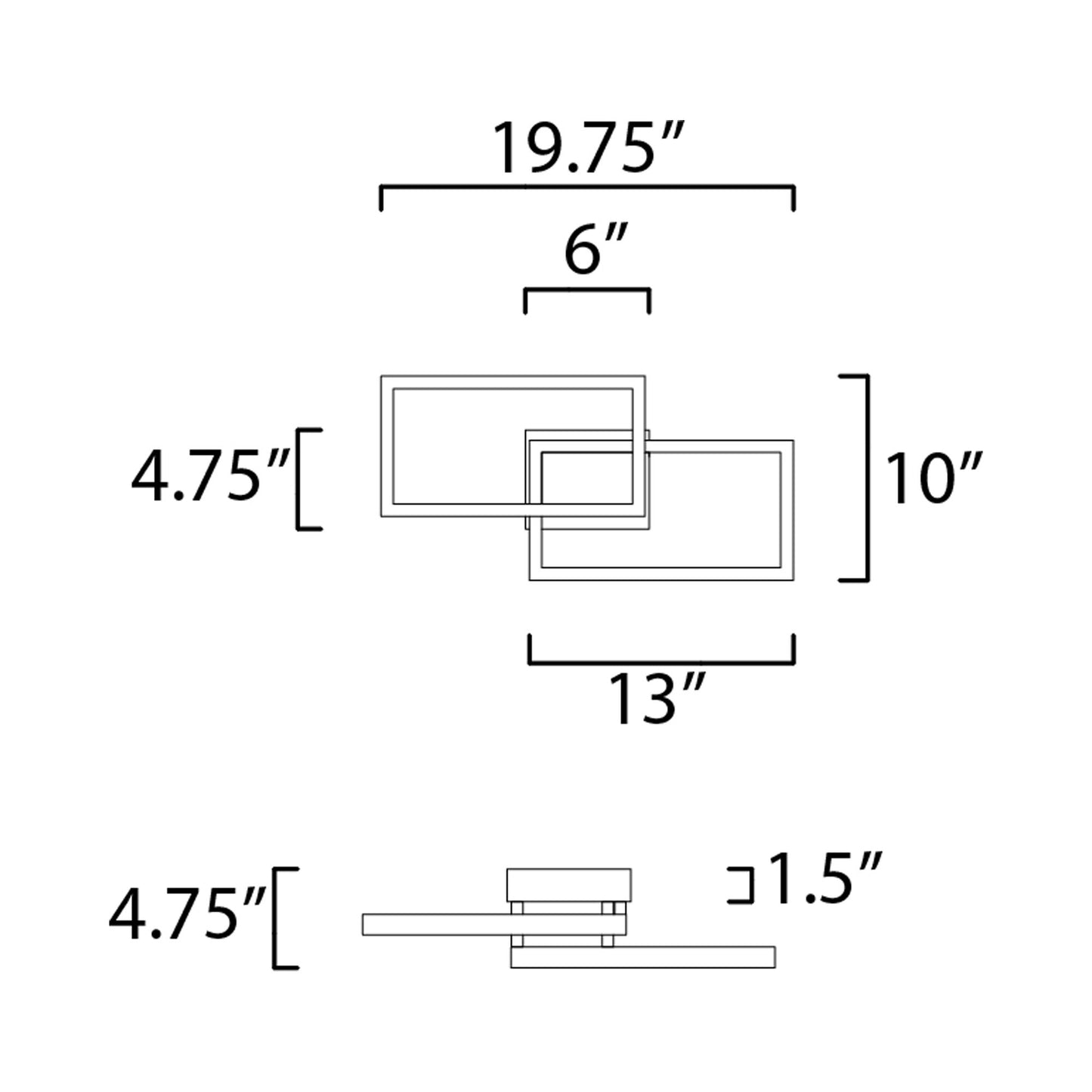 Traverse LED Outdoor Wall Light - line drawing.