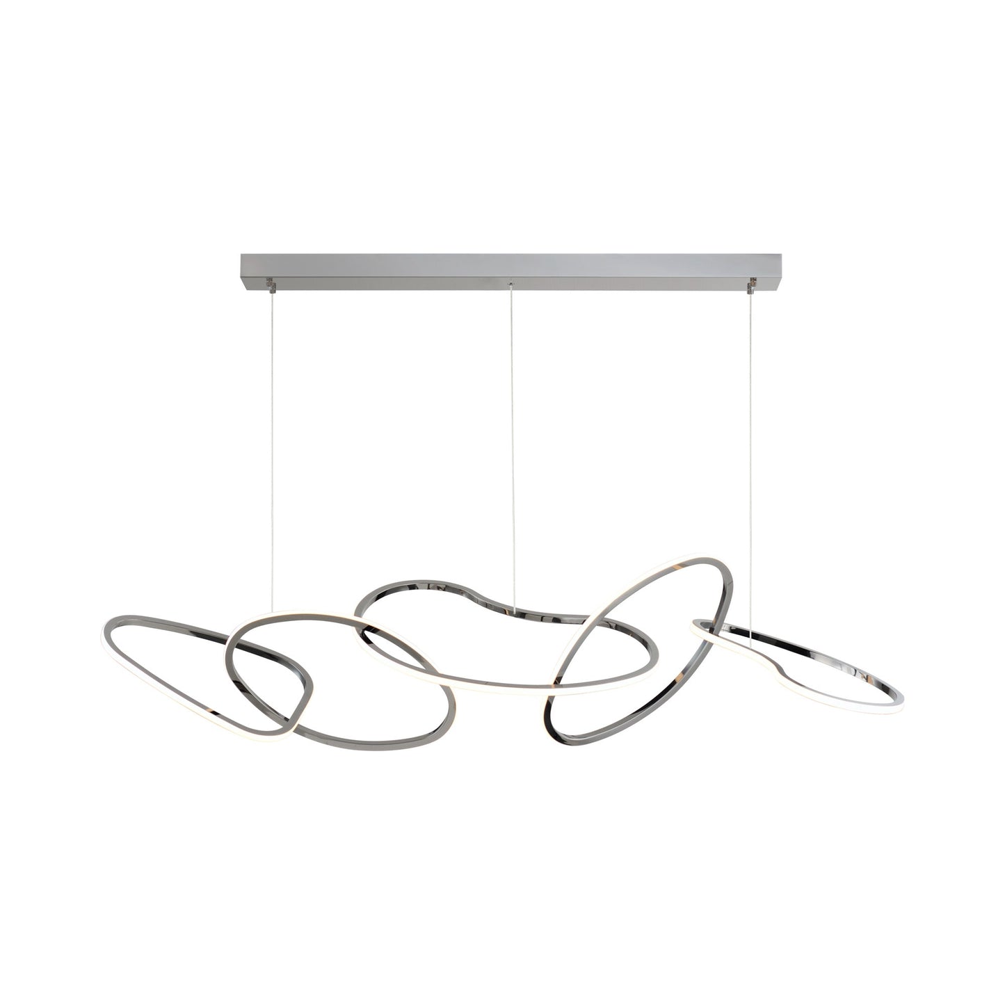 Unity LED Linear Pendant Light in Black Chrome.