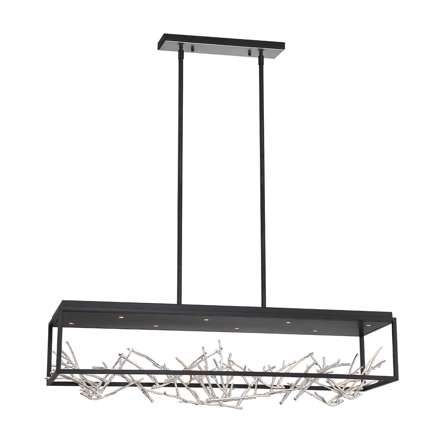 Aerie LED Linear Pendant Light in Black/Silver.