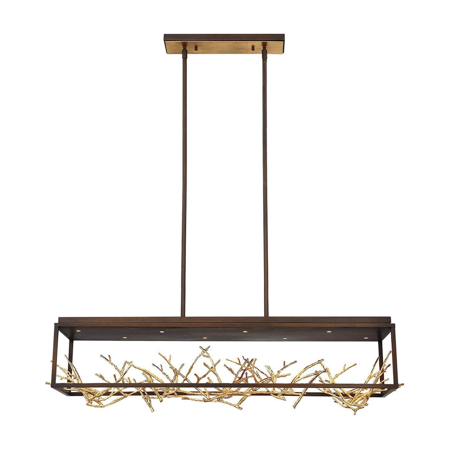 Aerie LED Linear Pendant Light in Bronze/Gold.