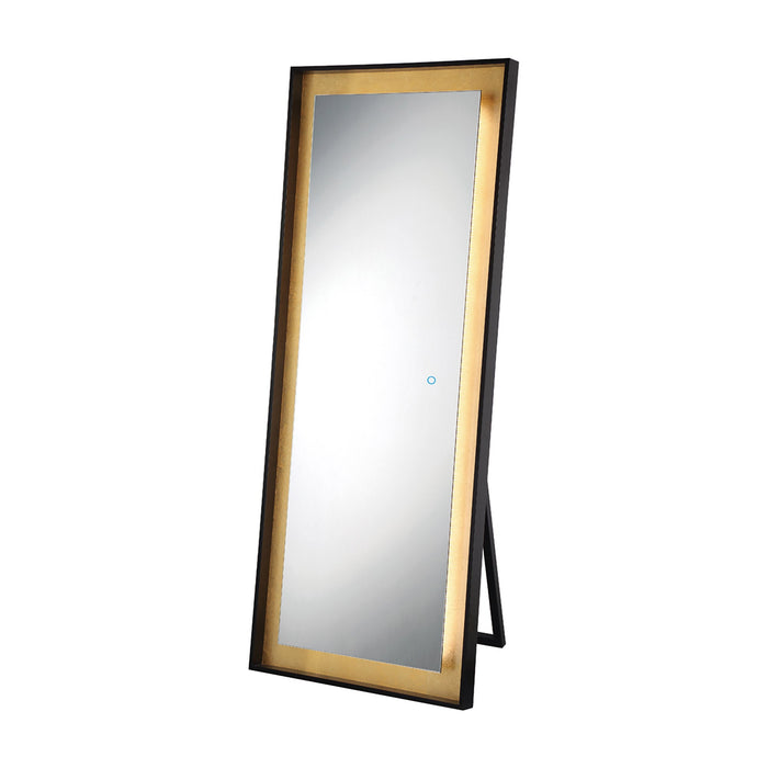 Anya LED Freestanding Mirror in Black/Gold.