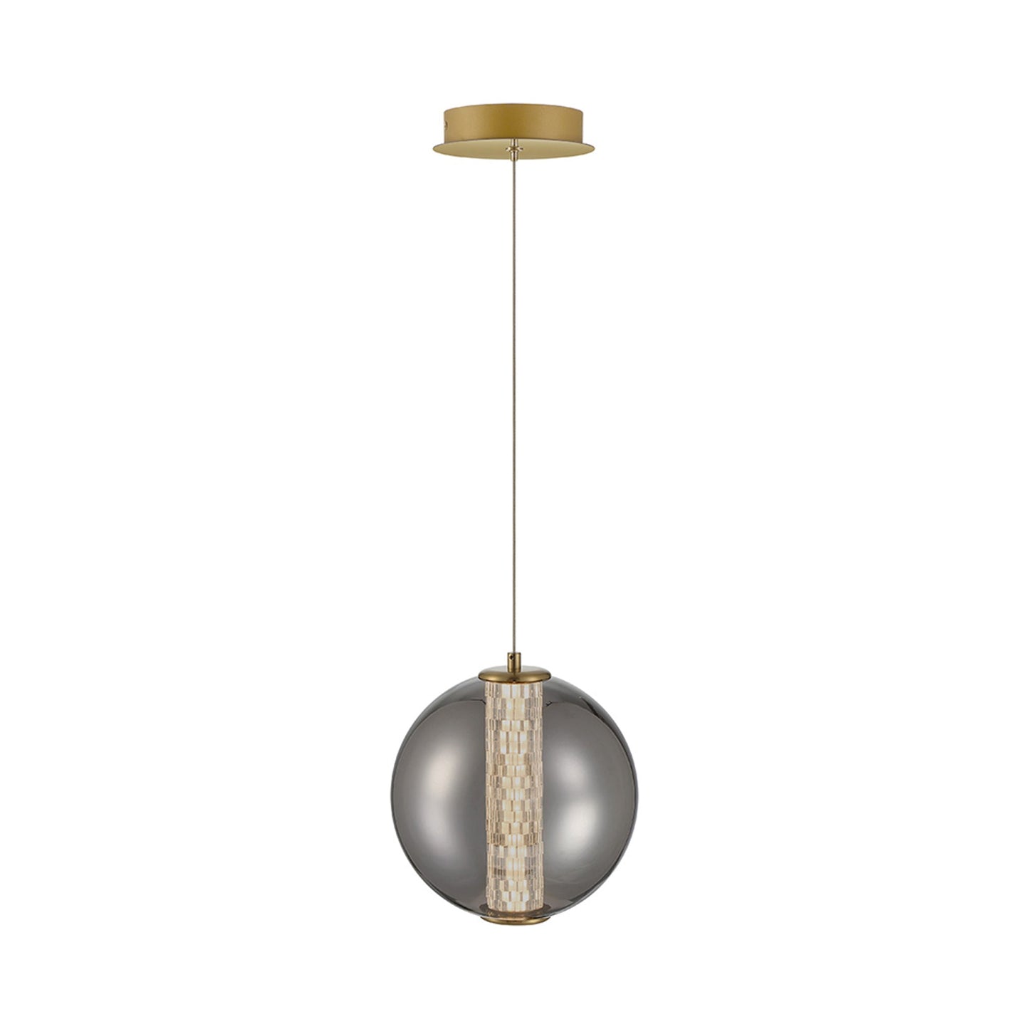 Atomo LED Pendant Light in Gold/Smoke.
