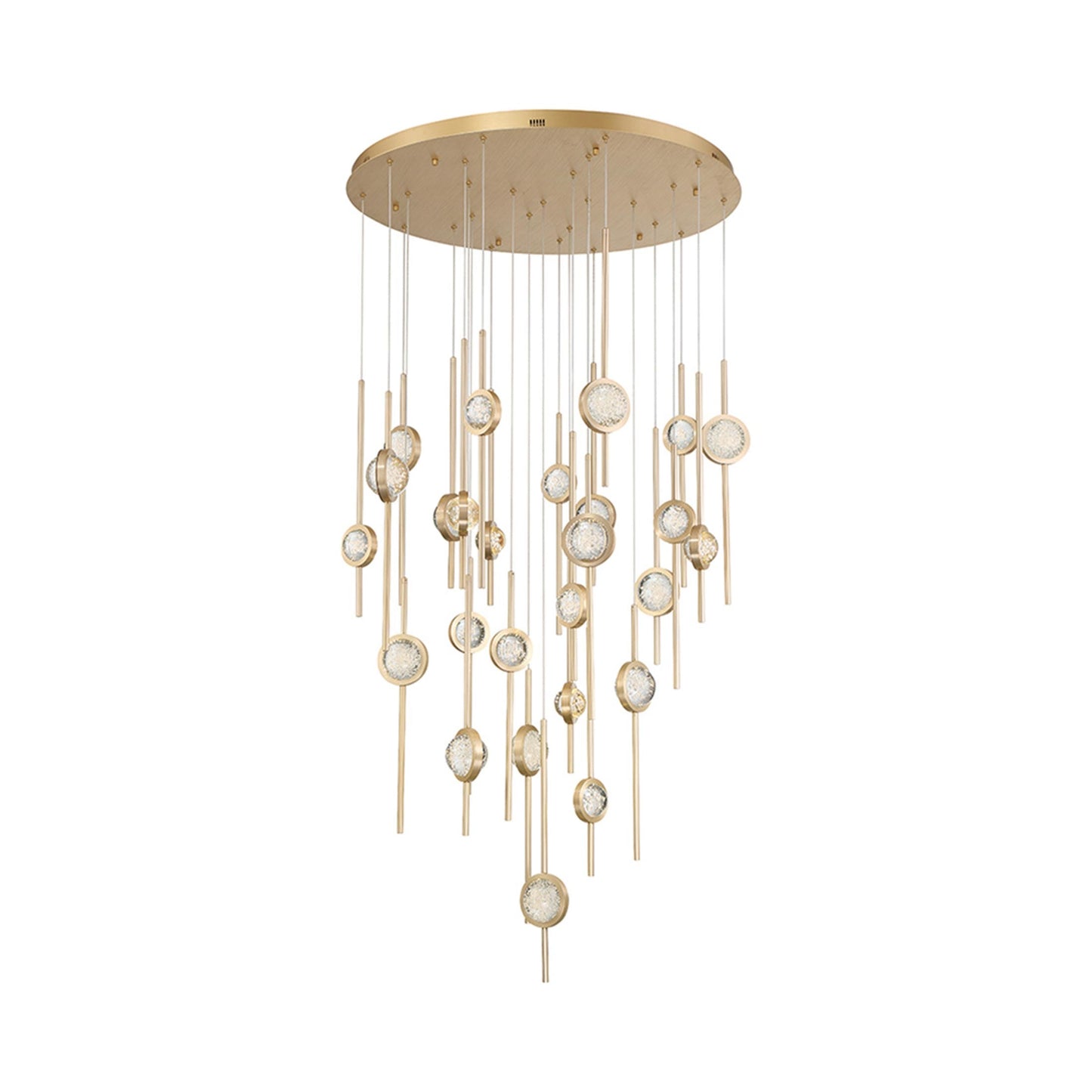 Barletta LED Multi Light Pendant Light in Brass Anodized Aluminum (26-Light).