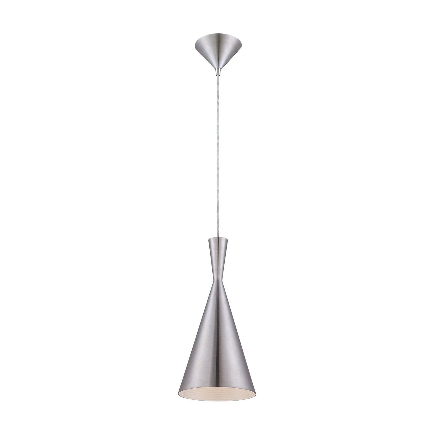 Bronx Pendant Light in Brushed Nickel.