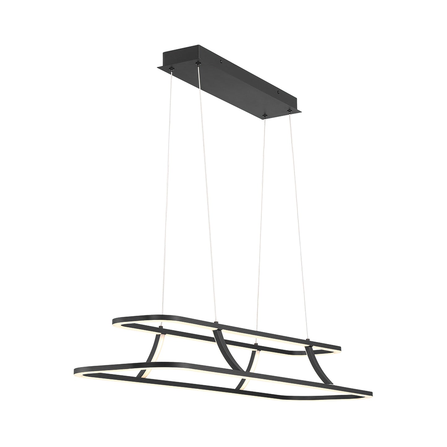 Cadoux LED Linear Pendant Light in Matte Black.