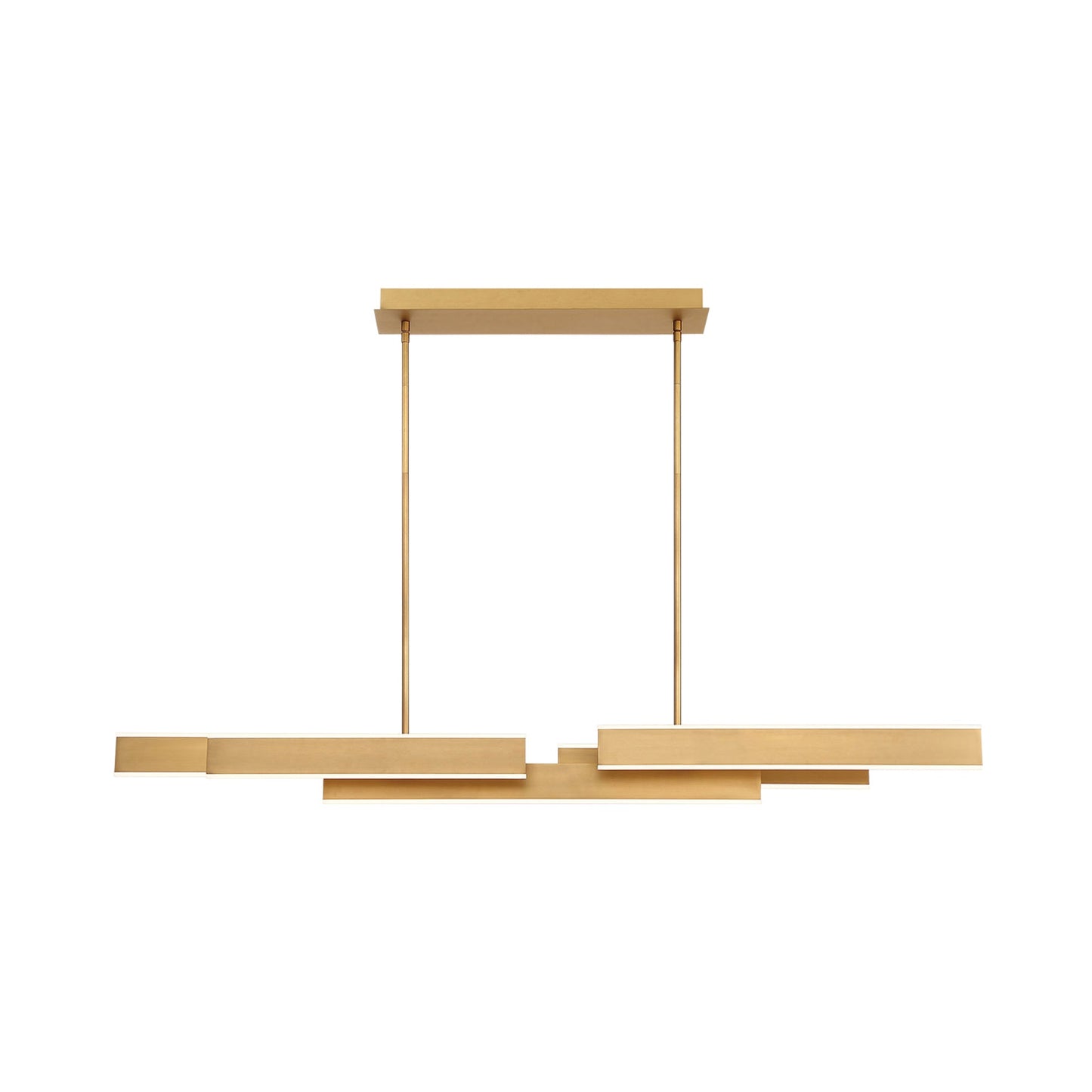 Cameno LED Linear Pendant Light in Satin Gold (Large).