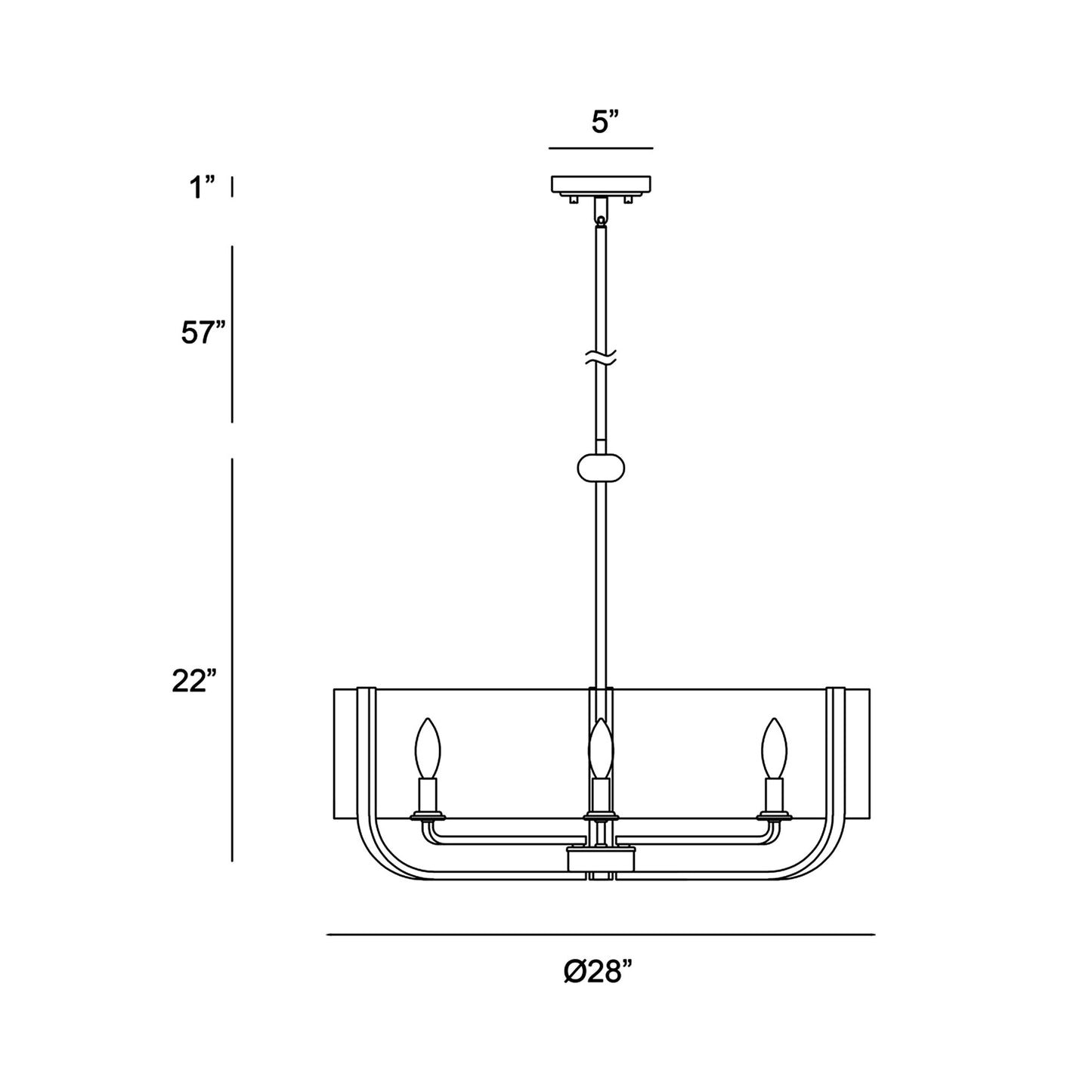 Campisi Chandelier - line drawing.