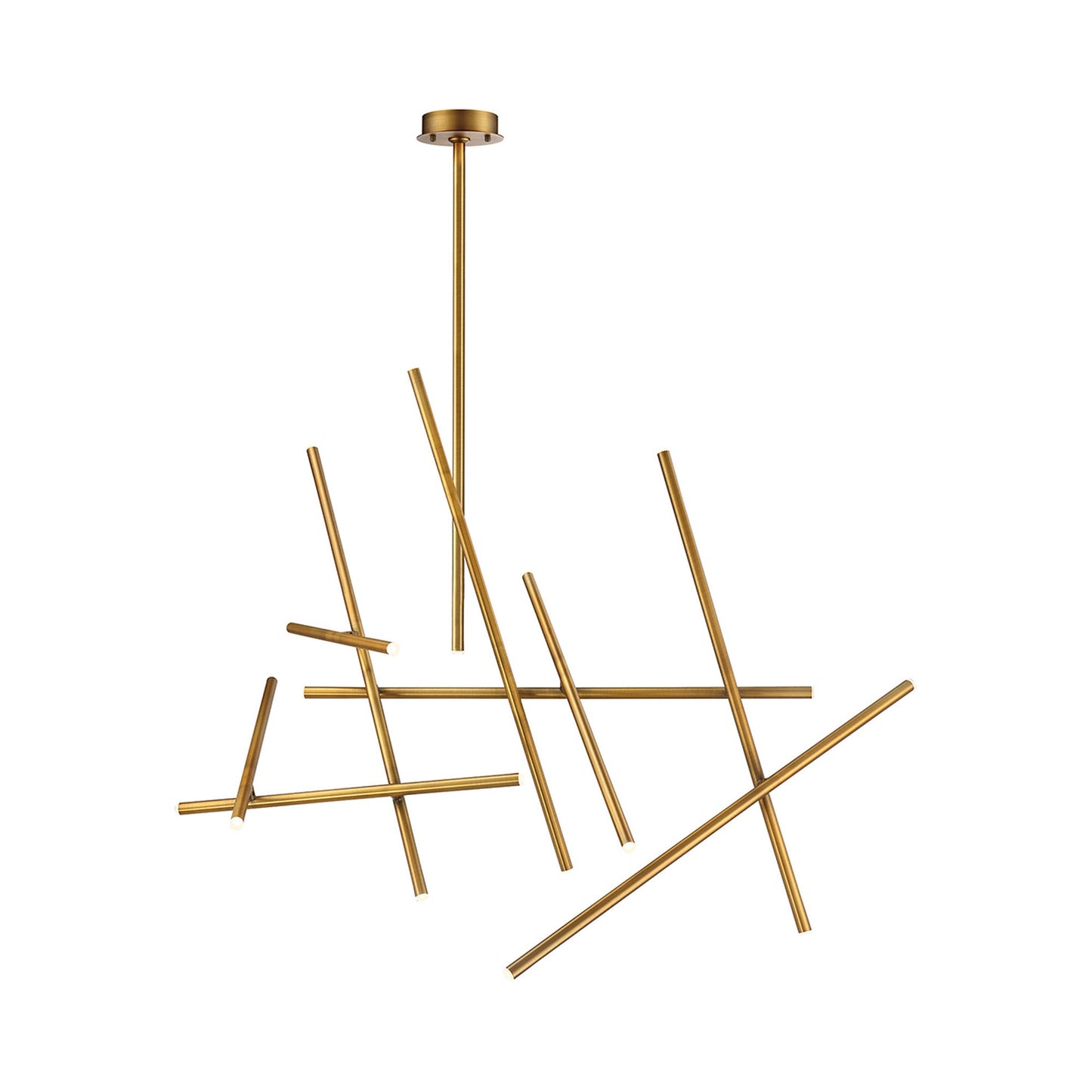 Crossroads LED Chandelier in Antique Brass (18-Light).