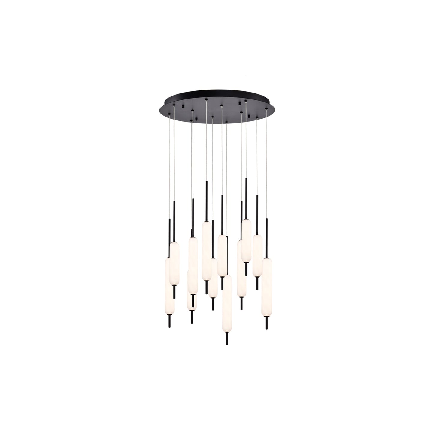 Cumberland Round LED Multi Light Pendant Light in Black.