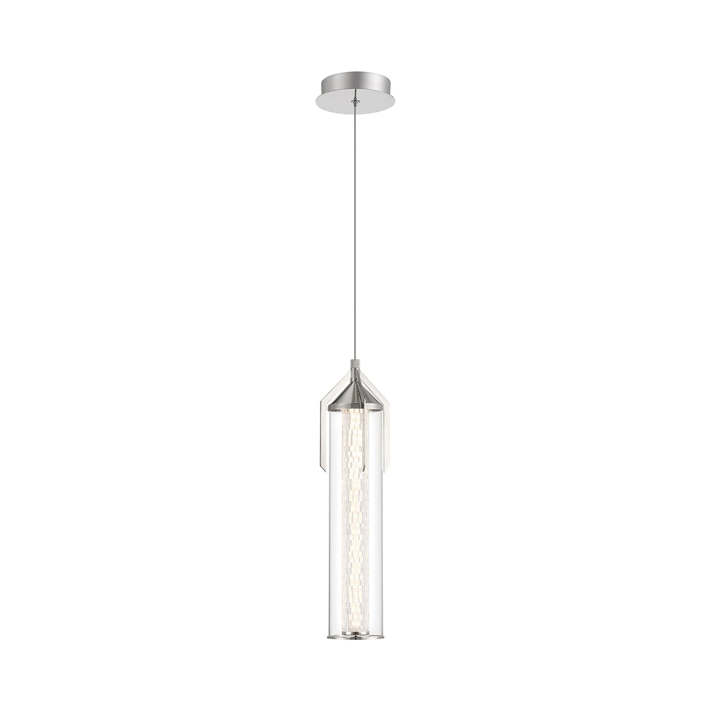 Espada LED Pendant Light in Polished Nickel.