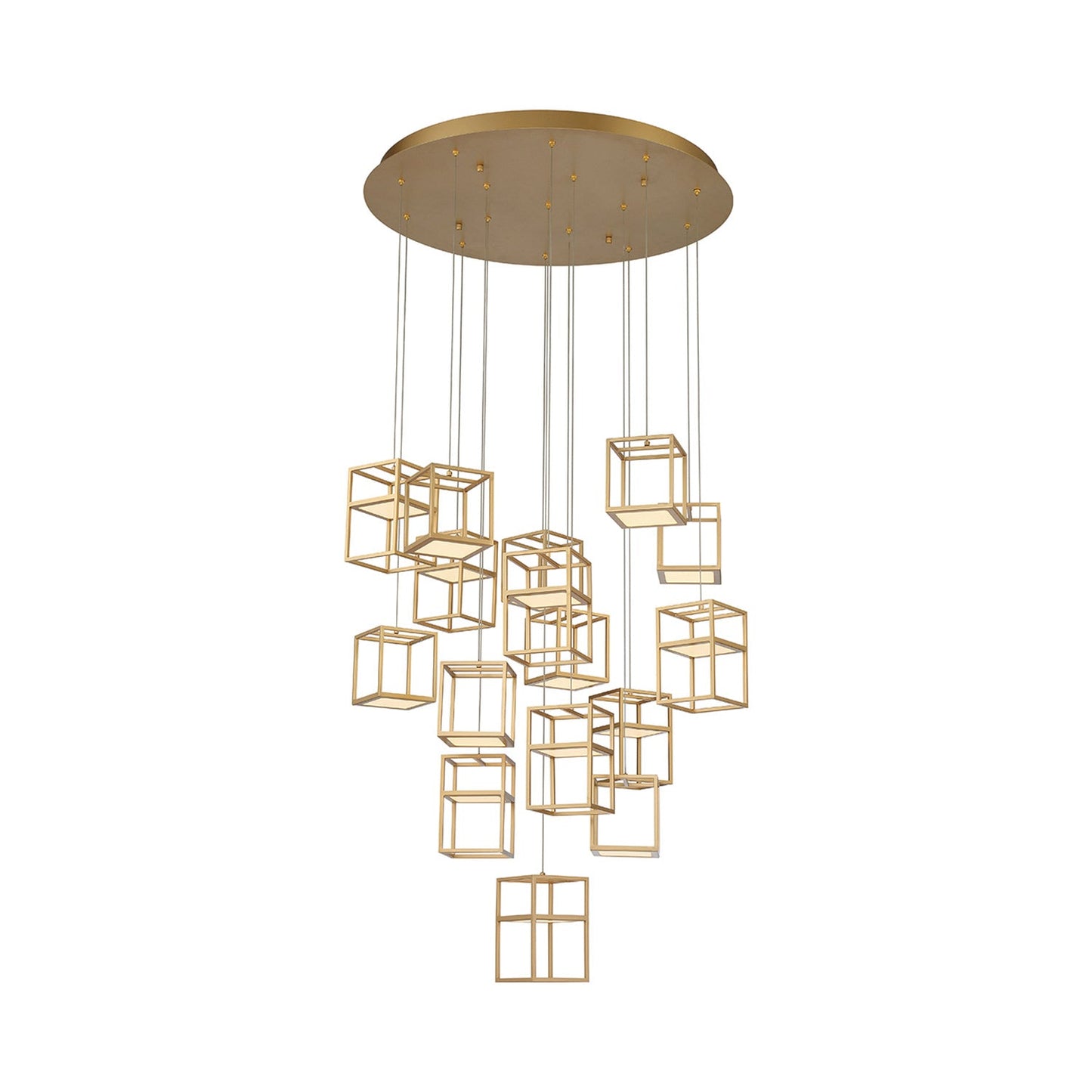 Ferro LED Multi Light Pendant Light in Gold.