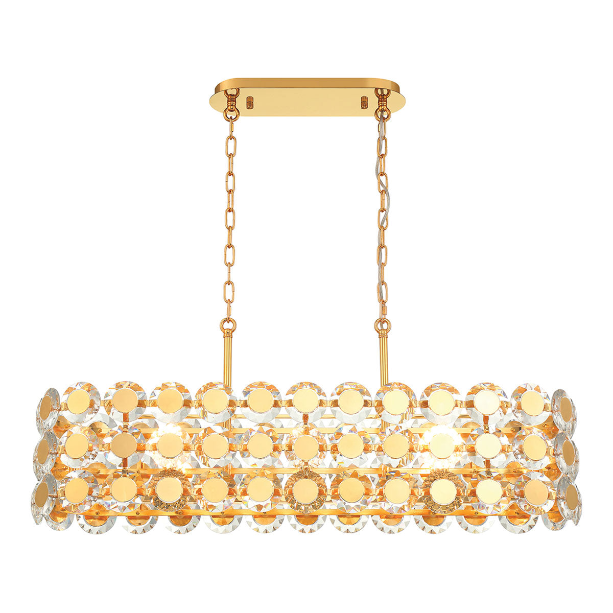 Perrene Linear Pendant Light in Gold.