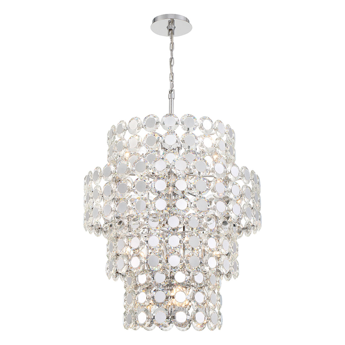 Perrene Multi Tier Chandelier in Chrome.