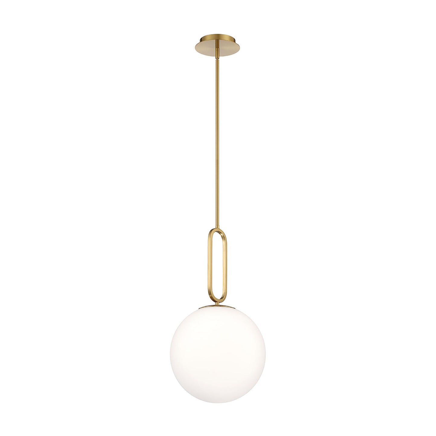 Prospect Pendant Light in Gold/Opal White (Large).