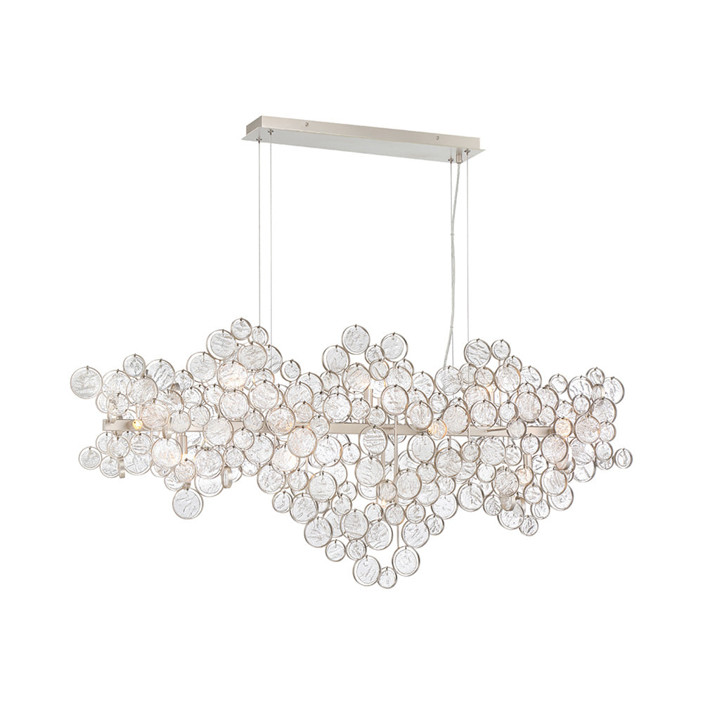 Trento Linear Chandelier in Champagne Silver (15-Light).