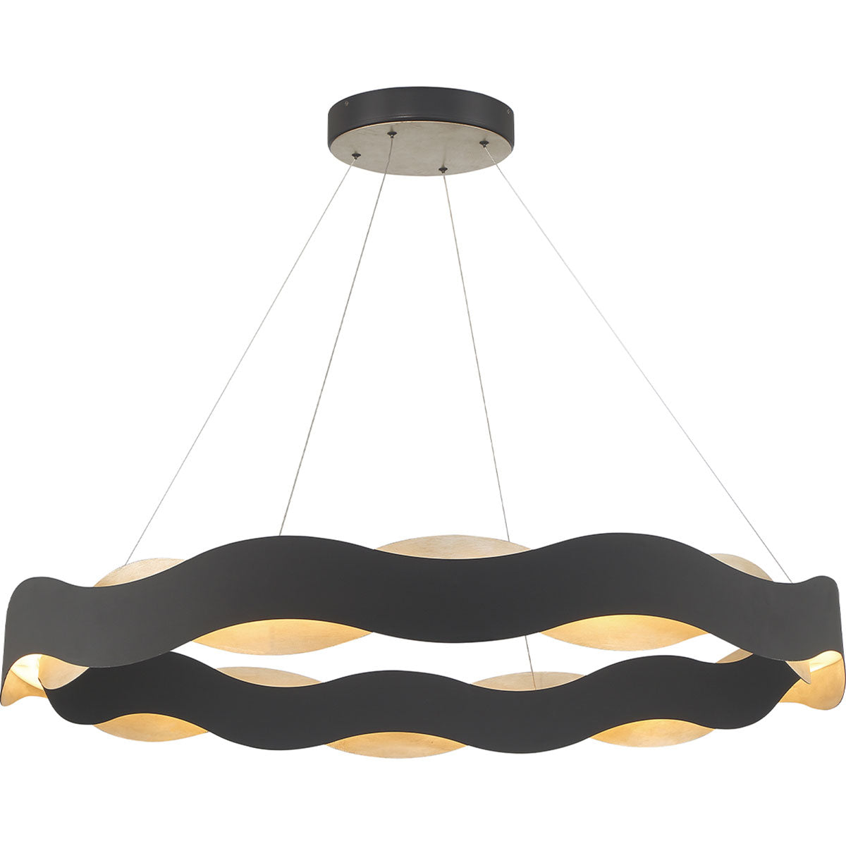 Vaughan LED Chandelier in Black/Vintage Nickel(Extra Large).