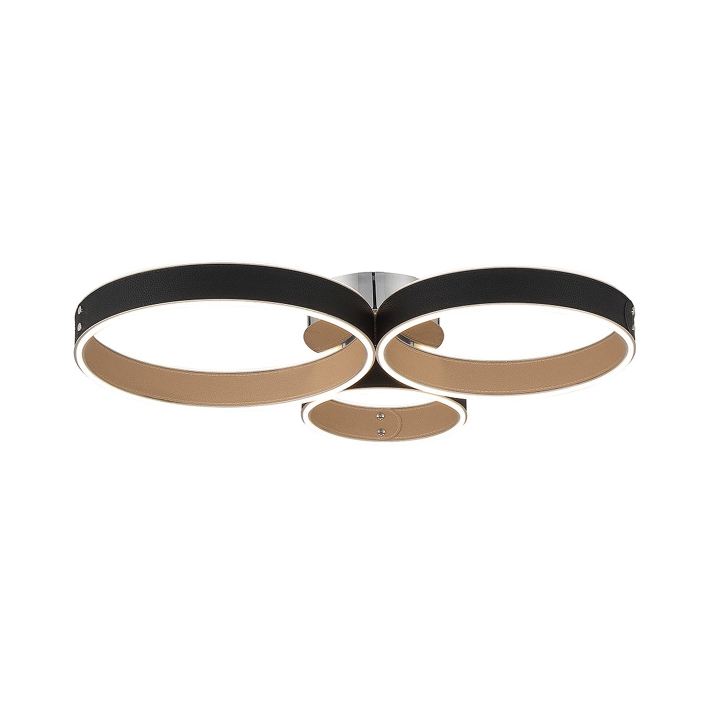 Verdura LED Flush Mount Ceiling Light in Black (3-Ring).