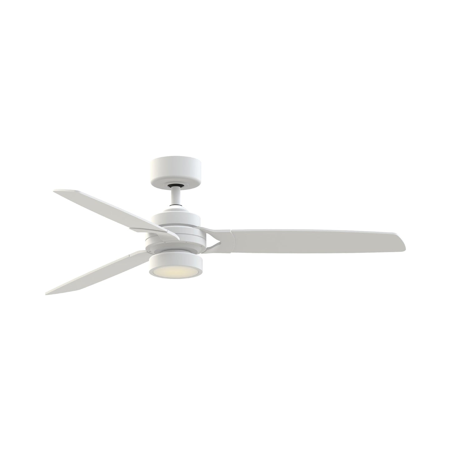 Amped LED Ceiling Fan in Matte White.