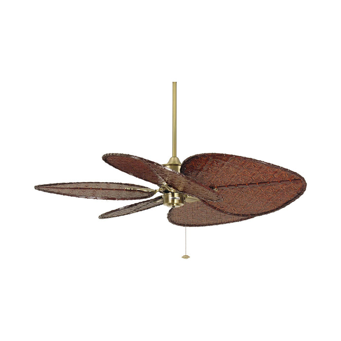 Islander 52 Inch Ceiling Fan in Antique Brass/Antique Woven Bamboo/Wide.