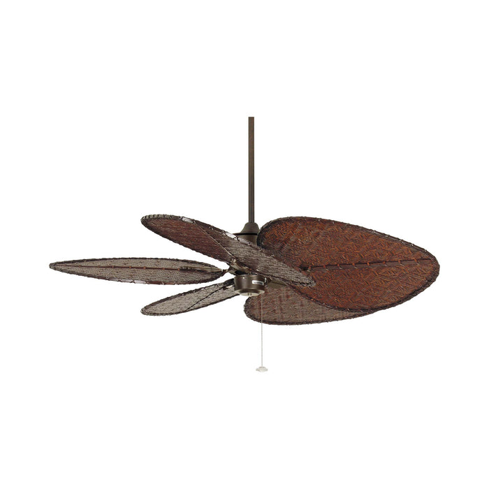 Islander 52 Inch Ceiling Fan in Rust/Antique Woven Bamboo/Wide.