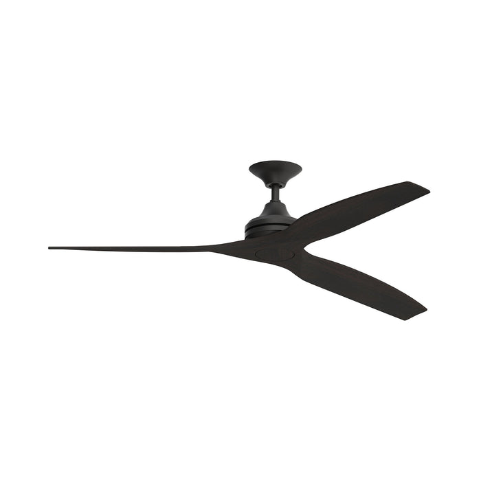 Spitfire Ceiling Fan in Black/Dark Walnut (48-Inch).