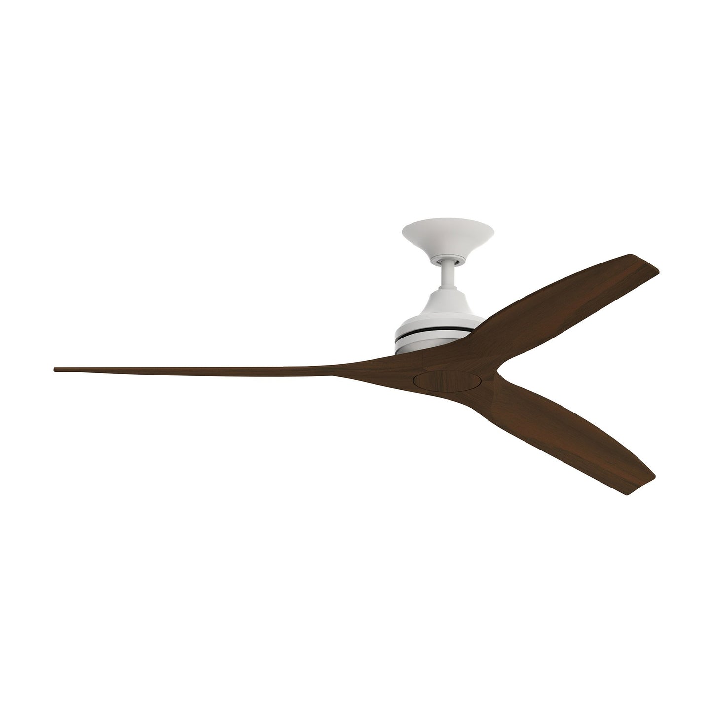 Spitfire Ceiling Fan in Matte White/Whiskey Wood (60-Inch).