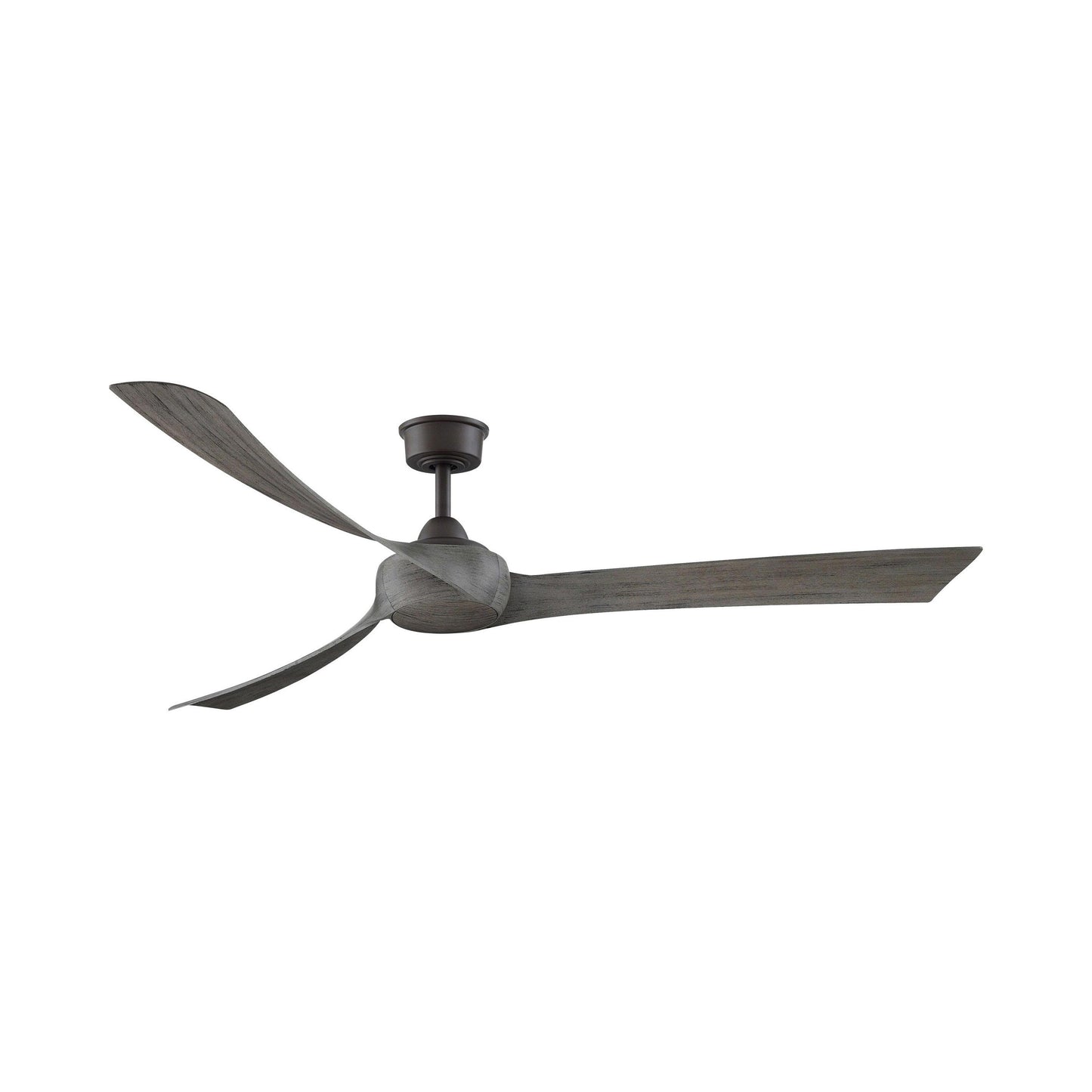 Wrap Custom 72 Inch Ceiling Fan in Matte Greige/Weathered Wood.