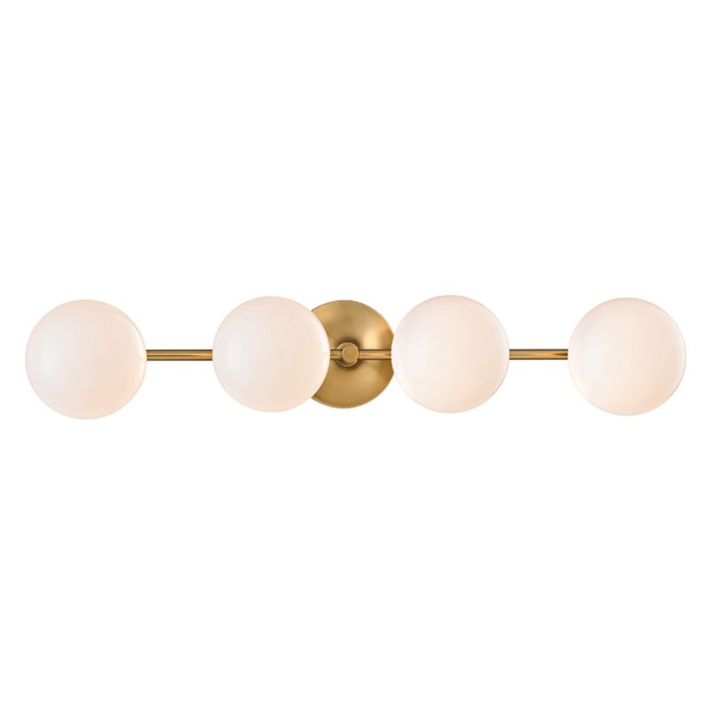Flemming LED Bath Vanity Light in 4-Light/Aged Brass.